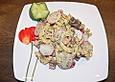 Sp&auml;tzlesalat mit Leberk&auml;se