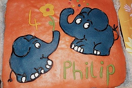 Lettas kleine blaue Elefant  - Motivtorte 108