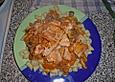 Gebratener Lachs auf Bandnudeln