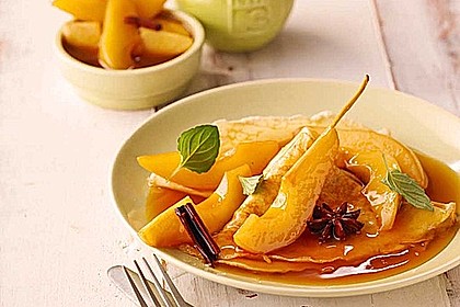 Crêpes mit heißen Birnen 1