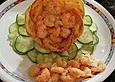 Carstens Kartoffelbl&uuml;ten mit Knobi - Shrimps an Zucchinisalat