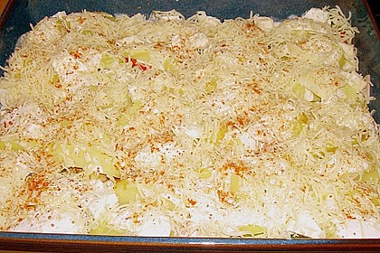 Gebackene Kartoffeln mit Lauch und Hähnchen 5