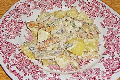 Gebackene Kartoffeln mit Lauch und Hähnchen 1