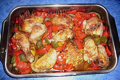 H&auml;hnchnenpfanne mit Paprika
