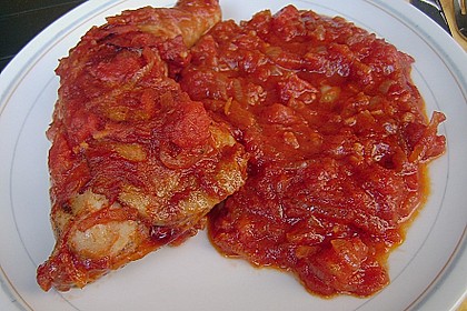 Knoblauchh&auml;hnchen in Tomatensauce 5