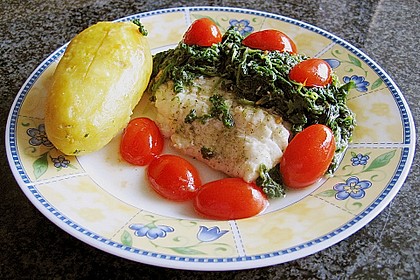 Gratinierter Seeteufel, Florentiner Art 1
