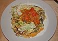 Wirsing - Lasagne mit Ziegenk&auml;se auf Tomatensauce