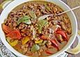 Hackfleischsauce mit Paprikaw&uuml;rfeln