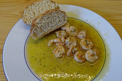 Gambas in Knoblauch - Weißwein - Sauce 4