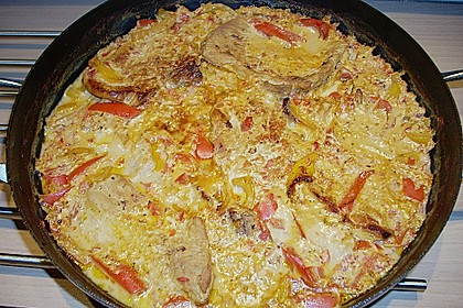 Gef&uuml;llte Schnitzel mit Frischk&auml;se und Paprika 1