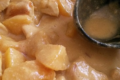Hühnchen in Pfirsich - Curry - Rahmnudeln 6