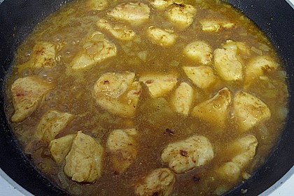 Hühnchen in Pfirsich - Curry - Rahmnudeln 14