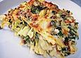 Nudelauflauf mit Parmaschinken und Spinat