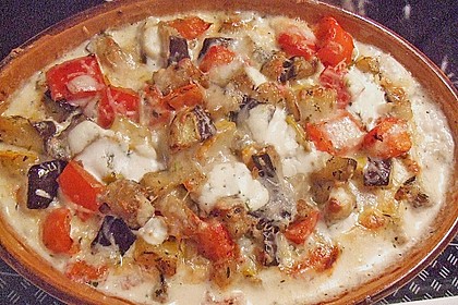 Paprika - Auberginen - Gem&uuml;se mit Gorgonzola
