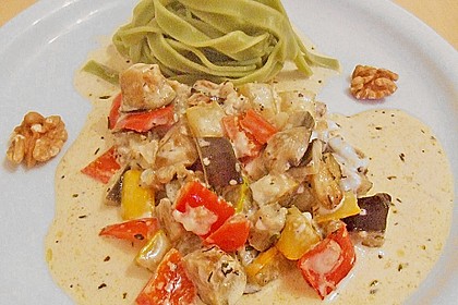 Paprika - Auberginen - Gem&uuml;se mit Gorgonzola 1
