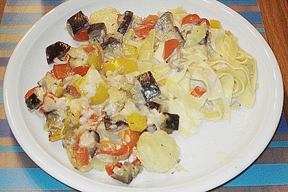 Paprika - Auberginen - Gem&uuml;se mit Gorgonzola 4