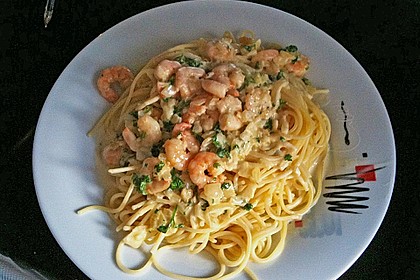Spaghetti mit Crevetten 1