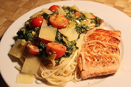 Lachs - Spinat - Nudeln 1
