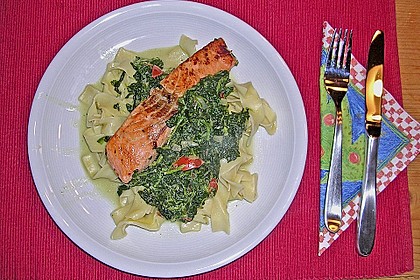 Lachs - Spinat - Nudeln 5