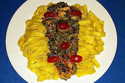 Lachs - Spinat - Nudeln 4