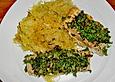 Lachs auf Curry - Rahmsauerkraut