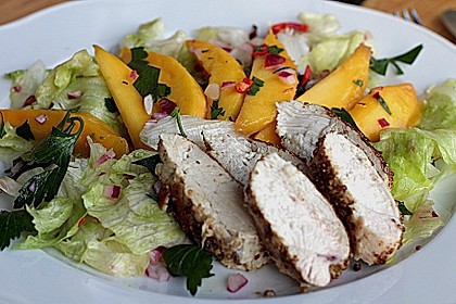 Gew&uuml;rzte H&auml;hnchenbrust mit Mango