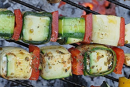 Zucchini - Schafsk&auml;se - Spie&szlig;e