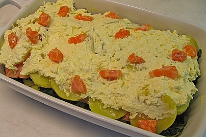 Spinat - Lachs - Kartoffelauflauf 2