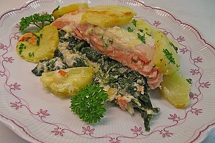 Spinat - Lachs - Kartoffelauflauf 3
