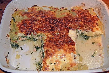 Spinat - Lachs - Kartoffelauflauf