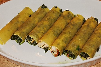Feuermohns gefüllte Lachs Spinat Cannelloni 11