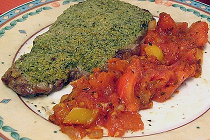 Kr&auml;uter - Steaks mit Tomatengem&uuml;se
