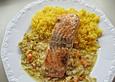 Lachs an Lauch