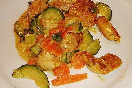 Urmelis Hähnchenbrust in Zucchini - Curry - Sahne - Sauce 26