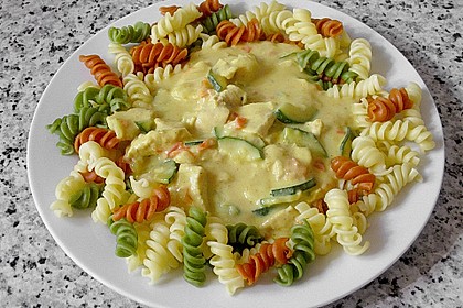 Urmelis Hähnchenbrust in Zucchini - Curry - Sahne - Sauce 14