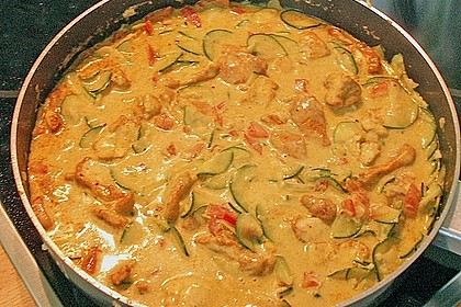 Urmelis Hähnchenbrust in Zucchini - Curry - Sahne - Sauce 57