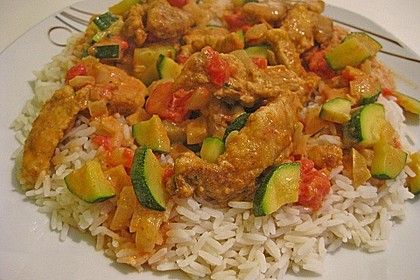 Urmelis Hähnchenbrust in Zucchini - Curry - Sahne - Sauce 12