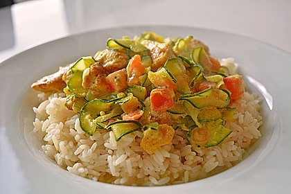 Urmelis Hähnchenbrust in Zucchini - Curry - Sahne - Sauce 1