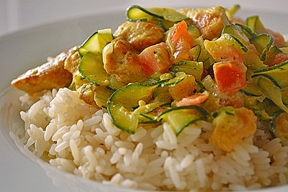 Urmelis Hähnchenbrust in Zucchini - Curry - Sahne - Sauce 3