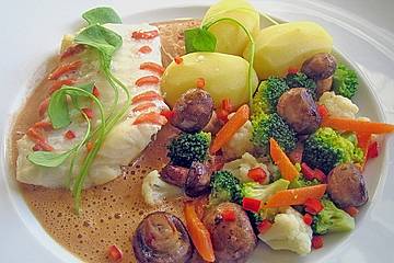 Kingklipfilet gespickt mit geräuchertem kanadischen Wildlachs