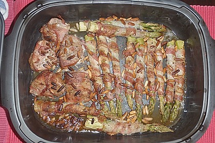 Gegrillter gr&uuml;ner Spargel mit Schinken 4
