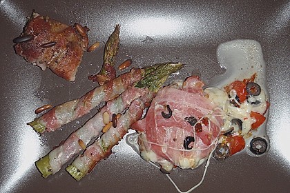 Gegrillter gr&uuml;ner Spargel mit Schinken 5