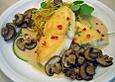Butterfisch mit gebratenen Champignons in Wei&szlig;weinsauce