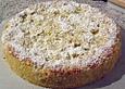 Pfirsich - Kirsch - Kuchen mit versunkenen Mandelstreuseln