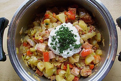 Deftige Leberk&auml;se - Pfanne
