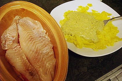 Fischfilet mit Kartofffel - Kräuter - Kruste 30