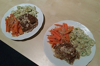 Falscher Hase mit glacierten Möhren und Spätzle 15