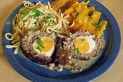 Falscher Hase mit glacierten Möhren und Spätzle 2