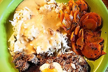 Falscher Hase mit glacierten Möhren und Spätzle 7