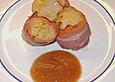 Carstens Jakobsmuscheln im Speckmantel mit Birnen - Chili - Mus